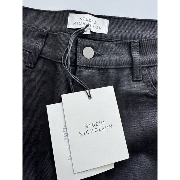 STUDIO NICHOLSON Ruthe Selvedge Denim - Black Size 33 - Picture 1 of 8